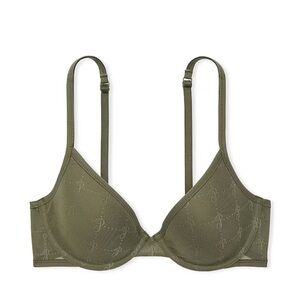 PINK Victoria’s Secret Logo Mesh Lightly Lines T-Shirt Bra